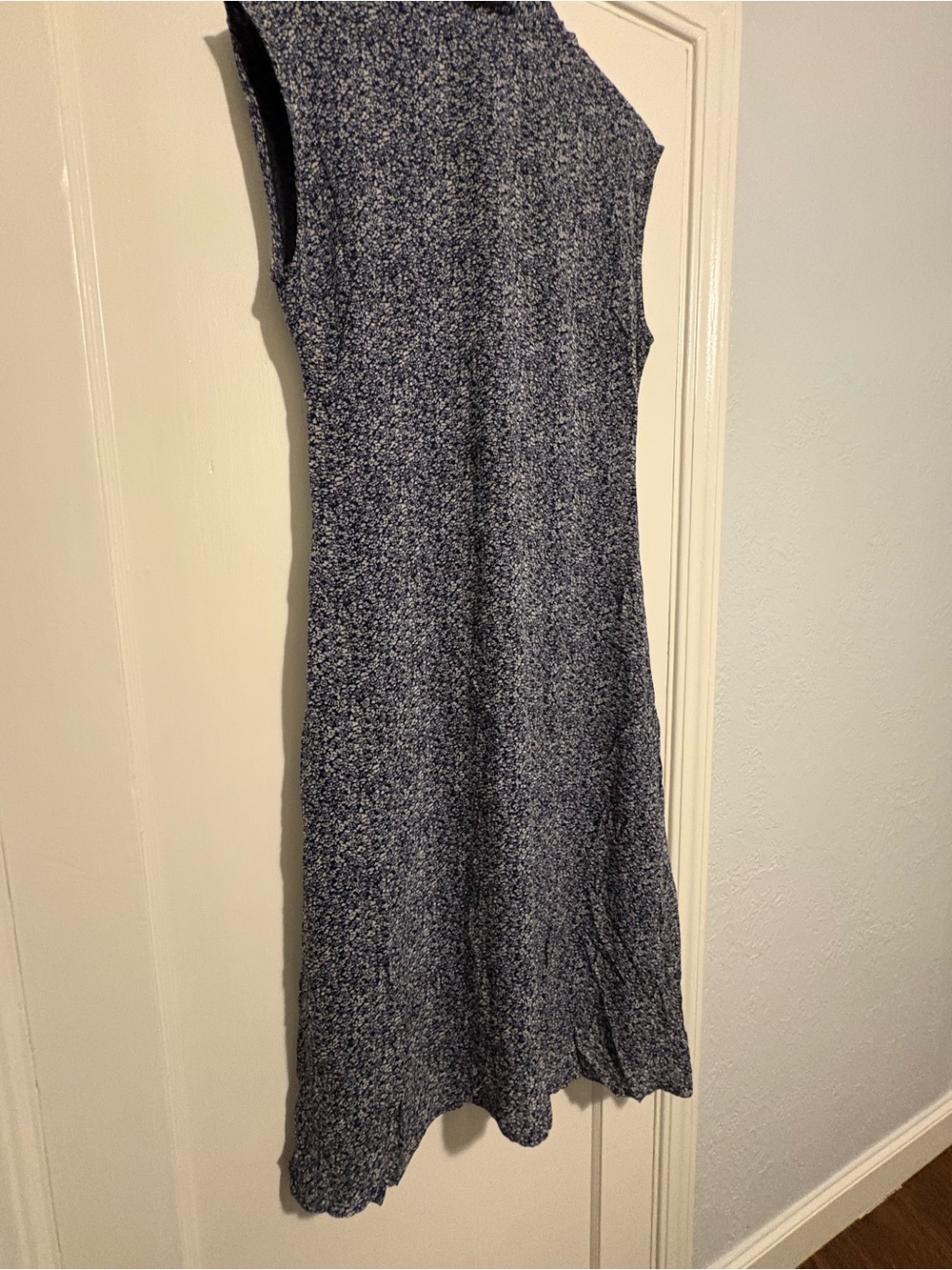 Ganni Navy and White One-Shoulder Knit Dress